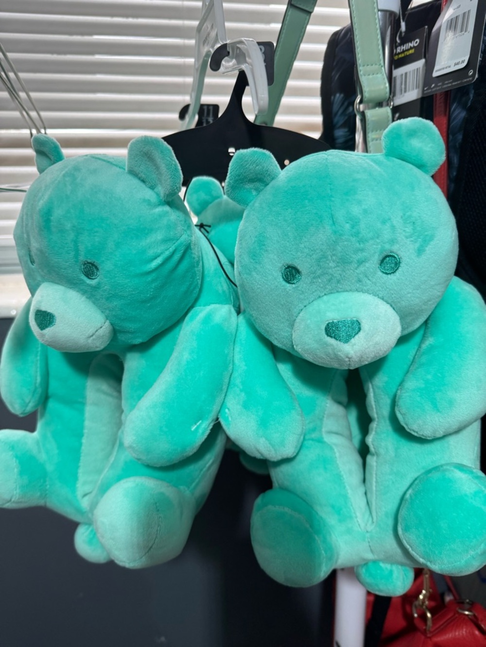 Kids Plush Bear Slippers in Teal - Soft Cozy Footwear